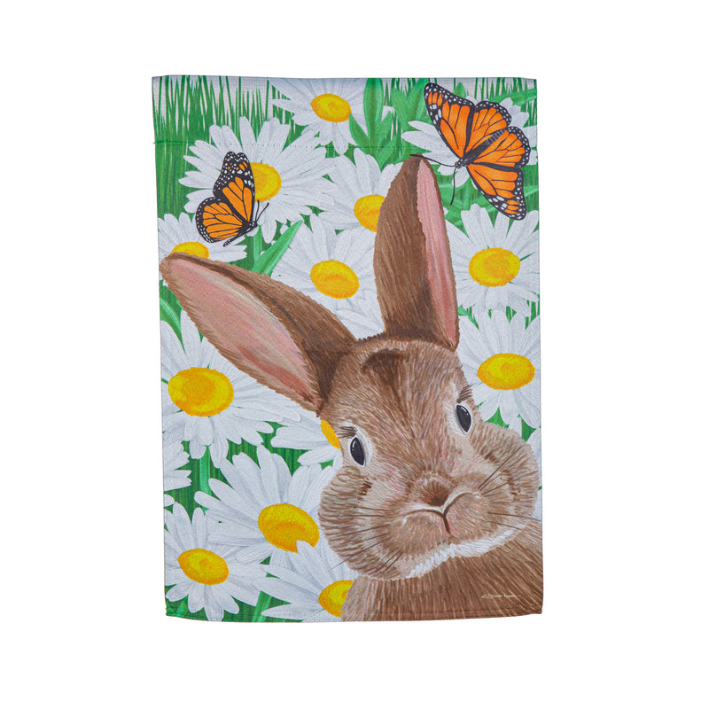 Evergreen Flag,Hello Bunny Suede Garden Flag,12.5x0.02x18 Inches