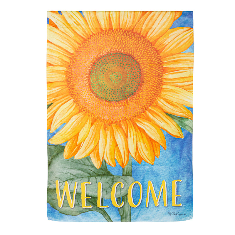 Evergreen Flag,Welcome Sunflower Suede Garden Flag,0.02x12.5x18 Inches