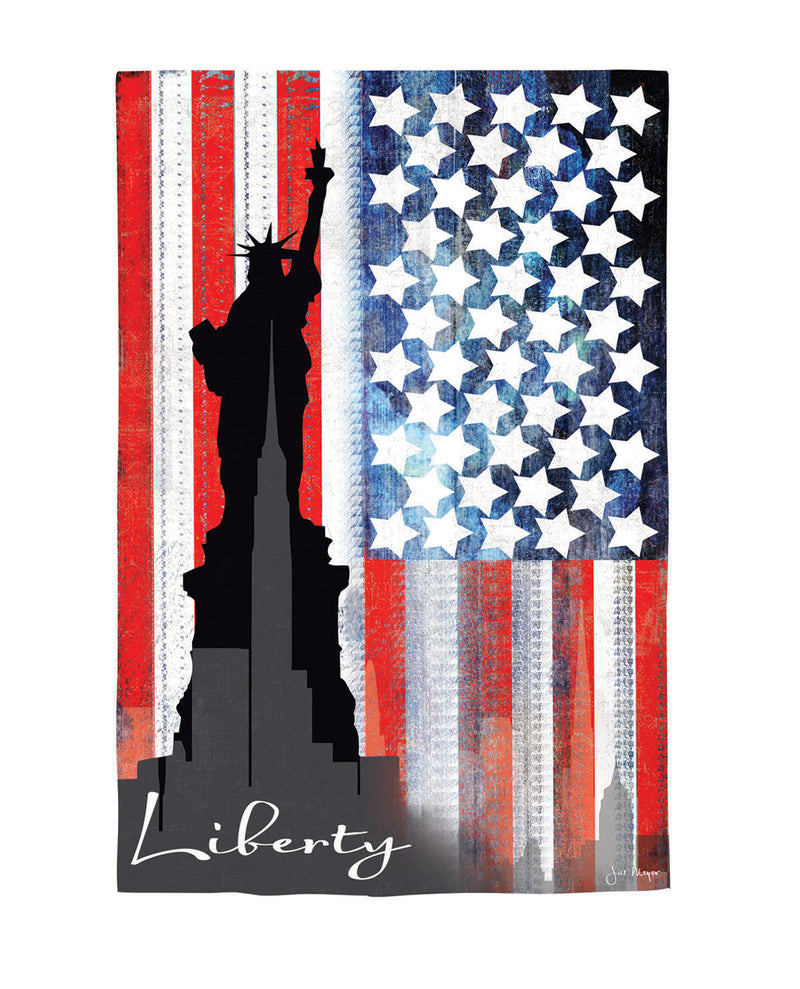 Evergreen Flag,Liberty Statue Reversible Suede Garden Flag,12.5x0.02x18 Inches