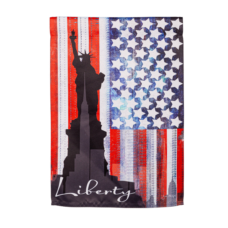 Evergreen Flag,Liberty Statue Reversible Suede Garden Flag,12.5x0.02x18 Inches