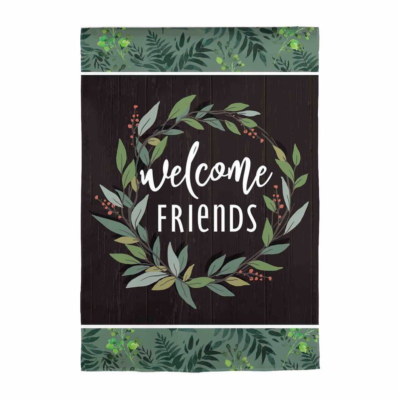 Evergreen Flag,Welcome Friends Suede Garden Flag,12.5x0.02x18 Inches