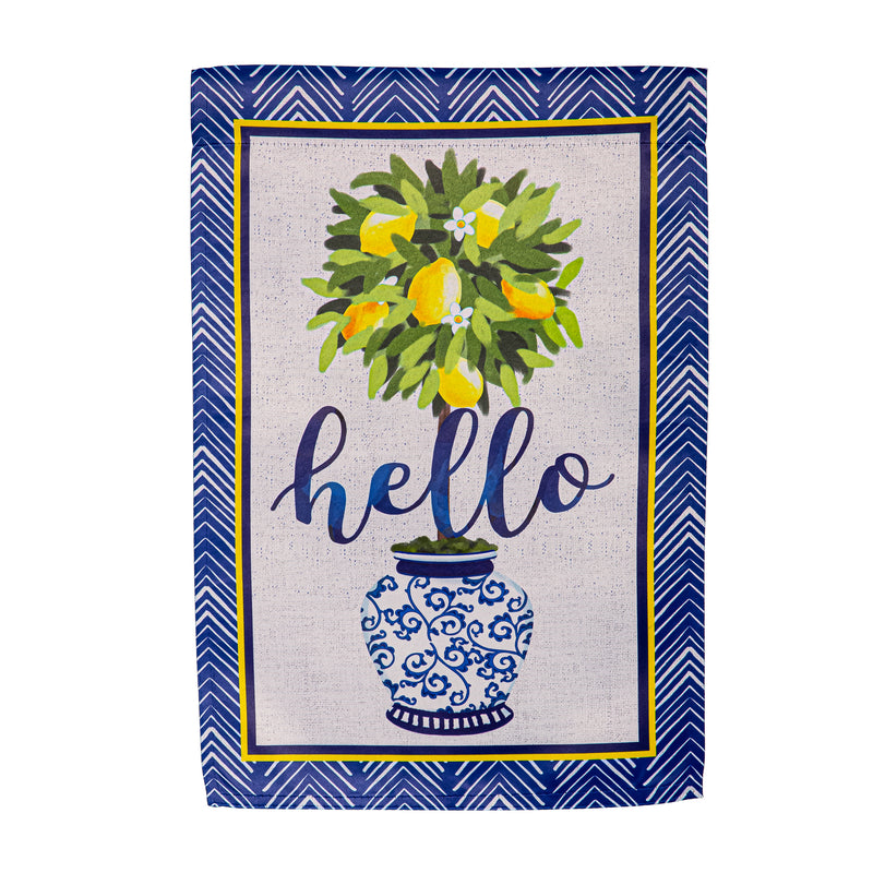 Evergreen Flag,Hello Lemon Tree Burlap Garden Flag,12.5x0.02x18 Inches