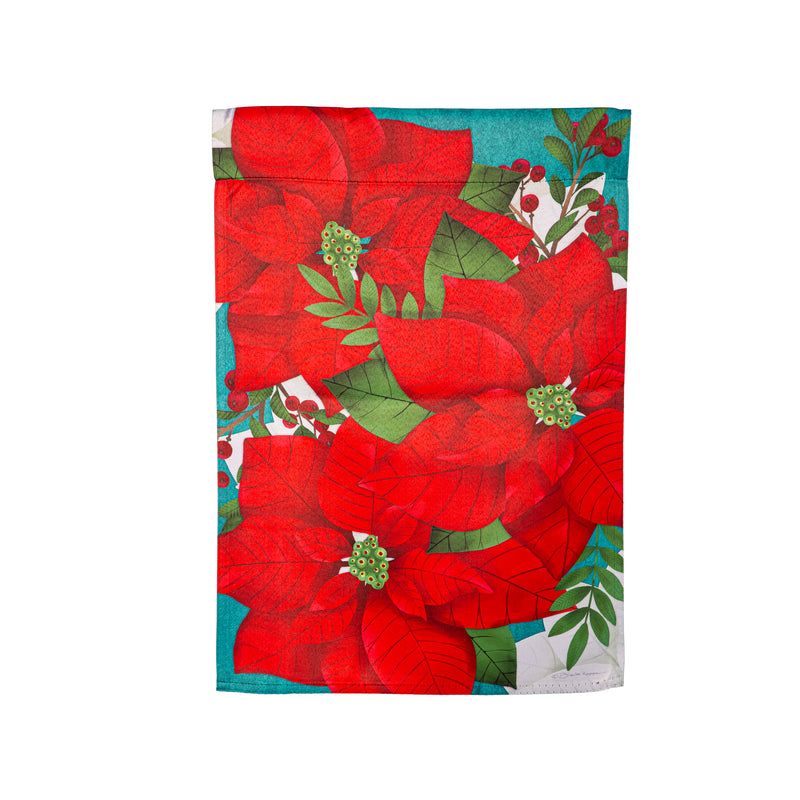 Evergreen Flag,Poinsettia Suede Garden Flag,12.5x0.02x18 Inches