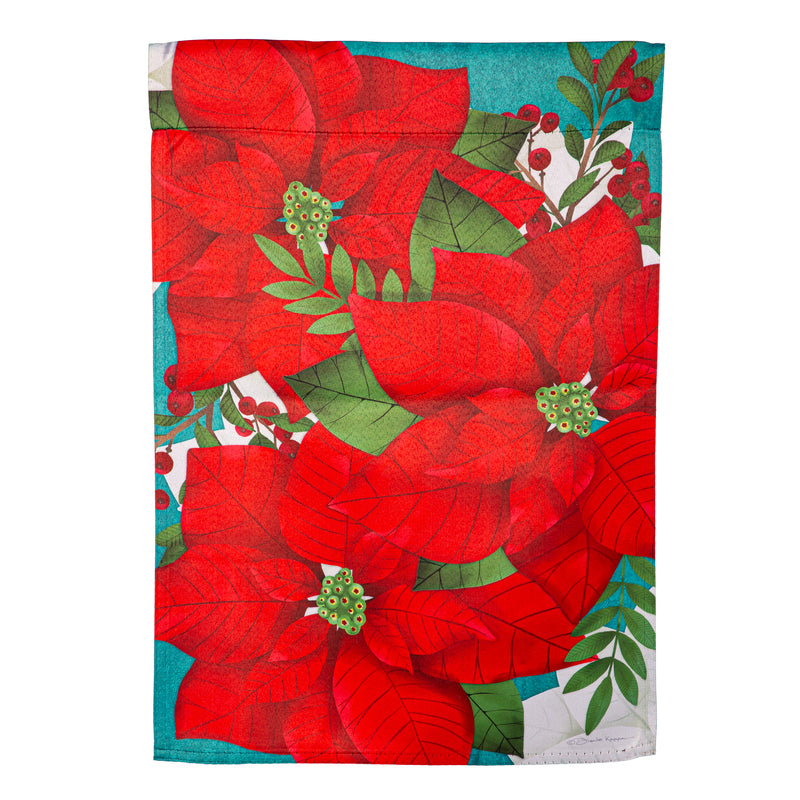 Evergreen Flag,Poinsettia Suede Garden Flag,12.5x0.02x18 Inches