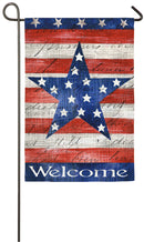 Patriotic Stripe & Star Garden Sub Suede Flag,14s3743