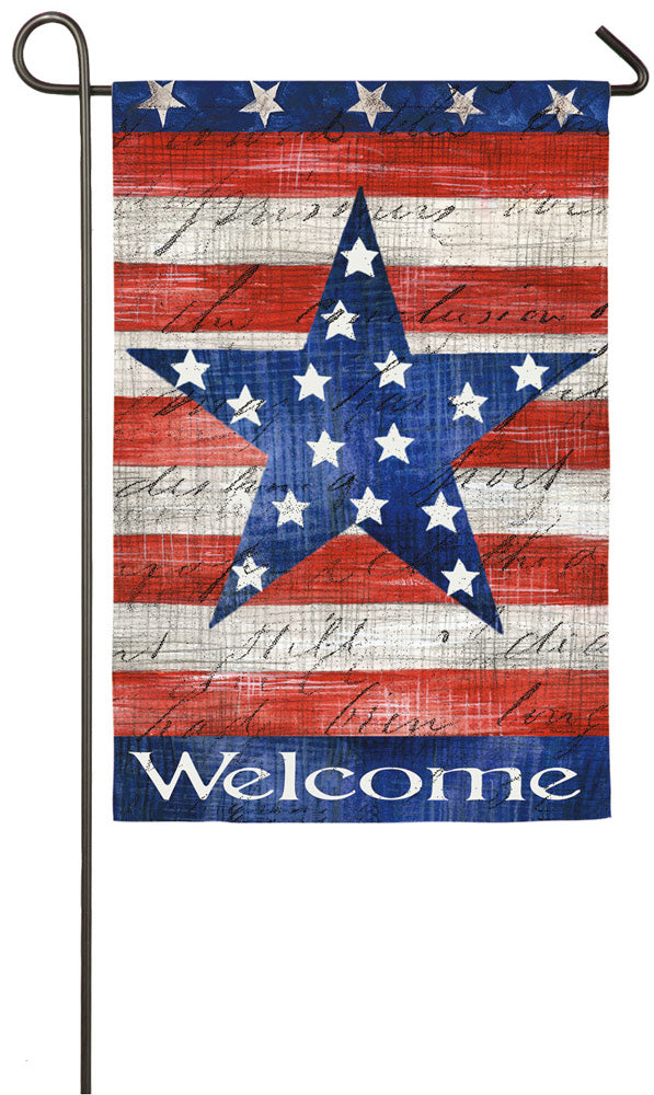 Evergreen Flag,Patriotic Stripe & Star Garden Sub Suede Flag,12.5x18x0.15 Inches