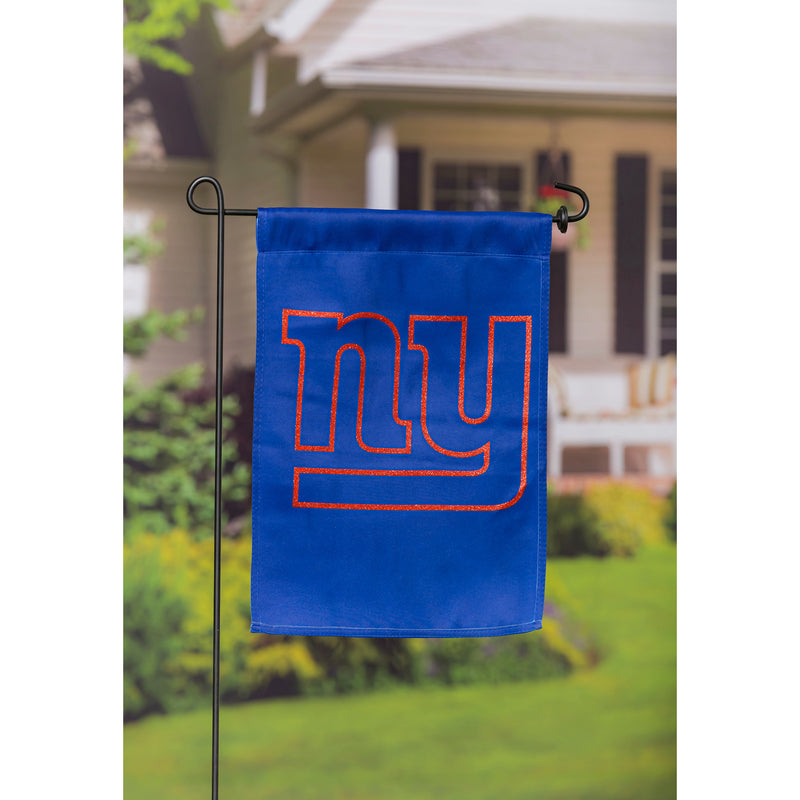 Evergreen Flag,Flag, Suede, Glitter, DS, Gar, New York Giants,18x0.15x12.5 Inches