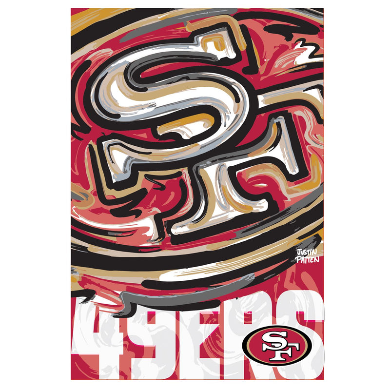Evergreen Flag,San Francisco 49ers, Suede GDN, Justin Patten Logo,12.5x0.1x18 Inches
