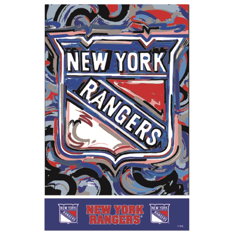Evergreen Flag,New York Rangers, Suede GDN Justin Patten,12.5x0.1x18 Inches
