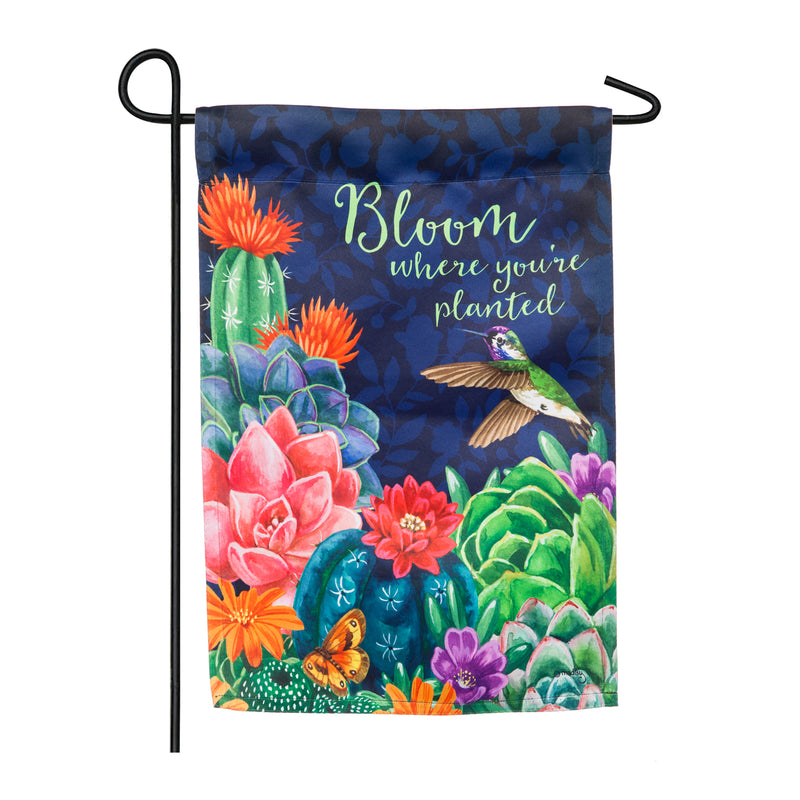 Evergreen Flag,Bloom Where You're Planted Garden Suede Flag,12.5x18x0.01 Inches