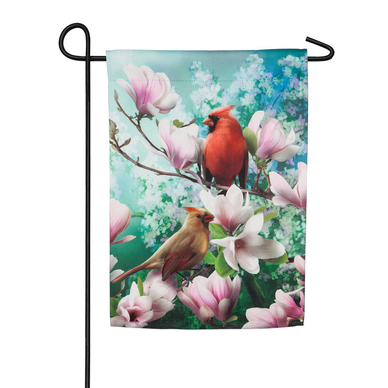 Evergreen Flag,Cardinal Family Garden Suede Flag,12.5x18x0.1 Inches