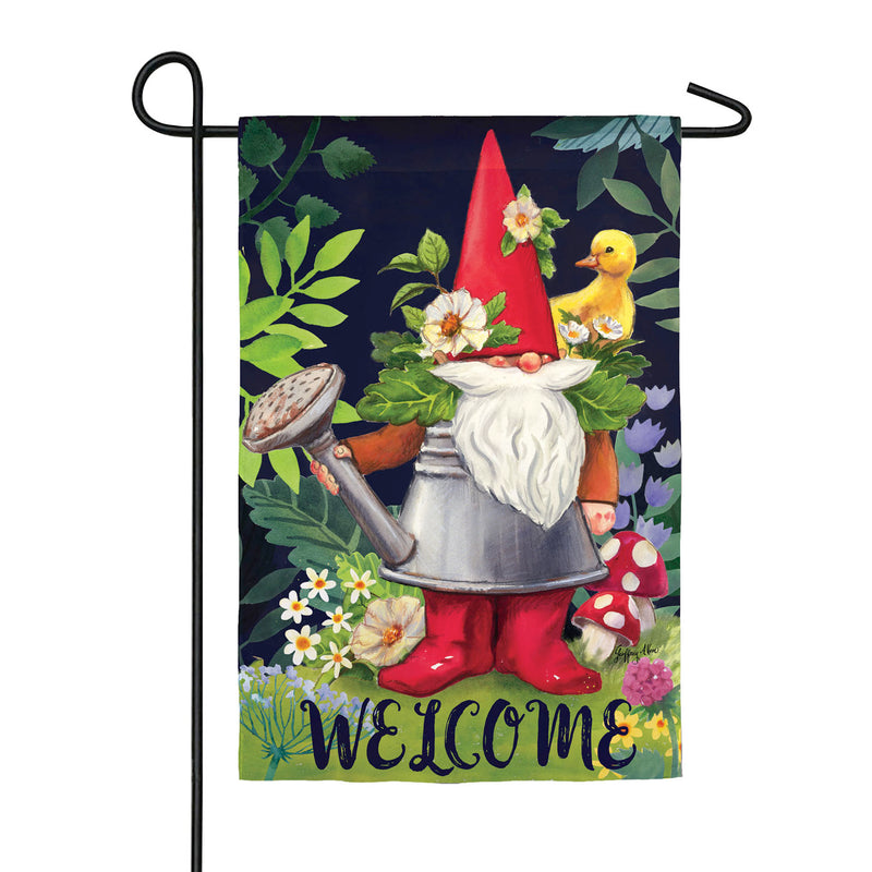 Evergreen Flag,Gnomes in the Garden Garden Suede Flag,12.5x0.02x18 Inches