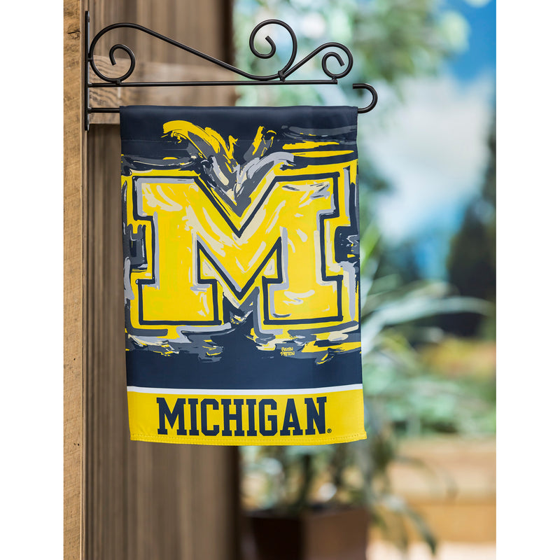 Evergreen Flag,University Of Michigan, Suede GDN Justin Patten,12.5x0.1x18 Inches