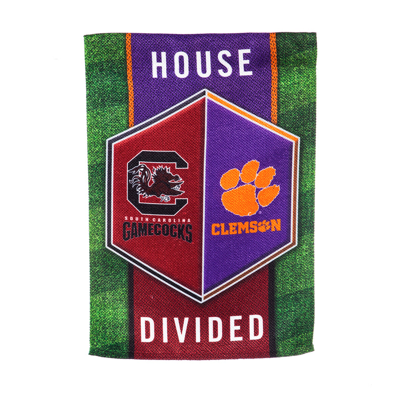 Evergreen Flag,Flag, Gar, ES, HD, Clemson/ South Carolina,12.5x18x0.04 Inches