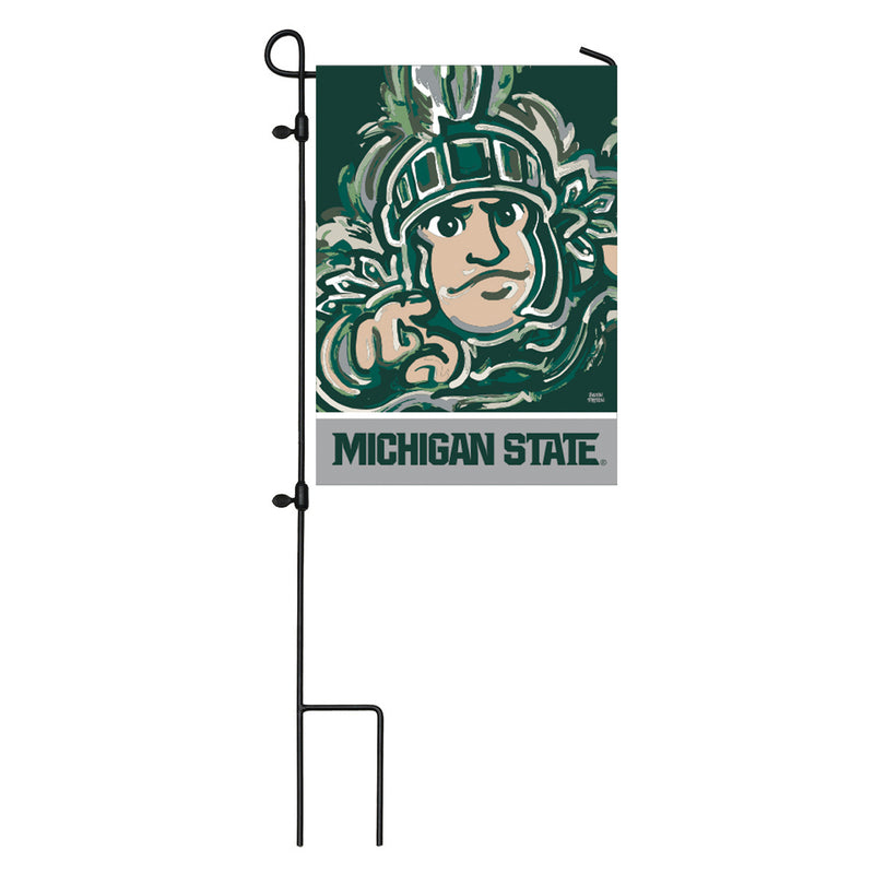 Evergreen Flag,Michigan State University, Suede GDN Justin Patten,12.5x0.1x18 Inches