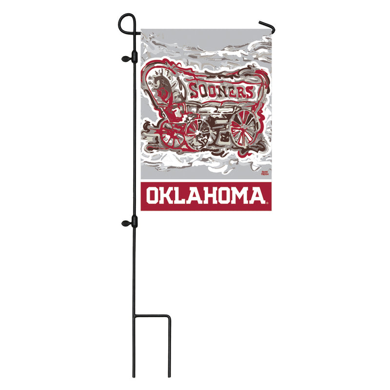 Evergreen Flag,University of Oklahoma, Suede GDN Justin Patten,12.5x0.1x18 Inches