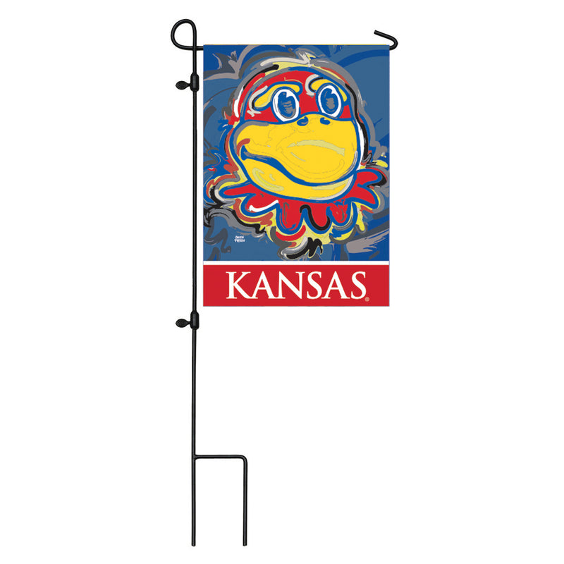 Evergreen Flag,University of Kansas, Suede GDN Justin Patten,12.5x0.1x18 Inches