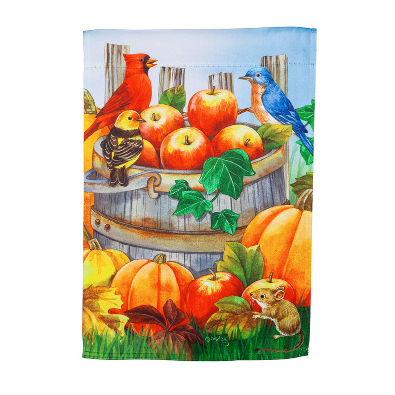 Evergreen Flag,Apples and Pumpkins Garden Suede Flag,12.5x18x0.02 Inches