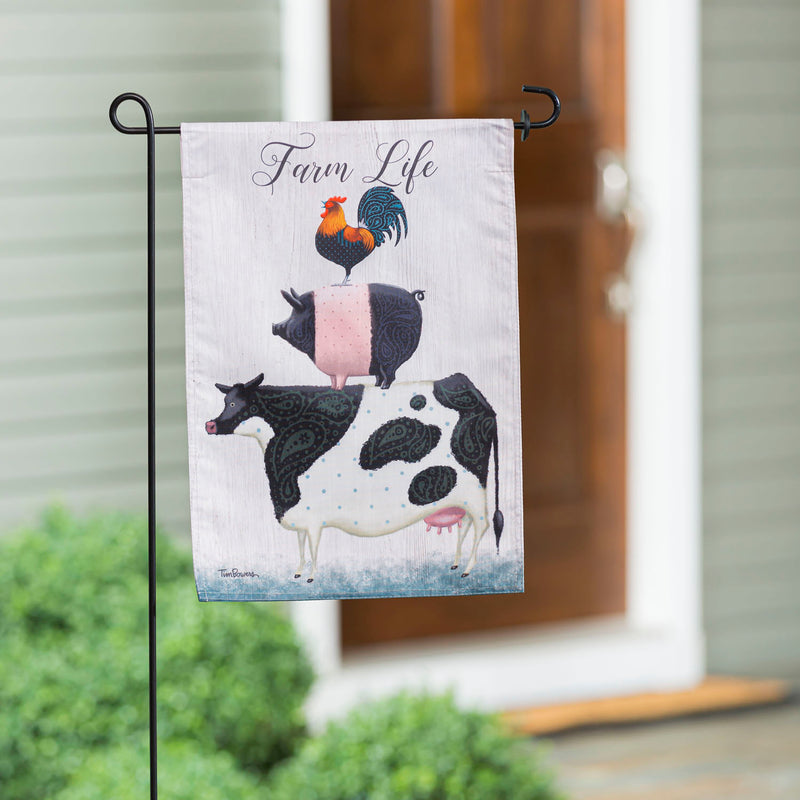 Evergreen Flag,Farm Life Garden Strie Flag,12.5x0.02x18 Inches