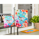 Bright Flowers and Hummingbirds Garden Waffle Flag,14w10339
