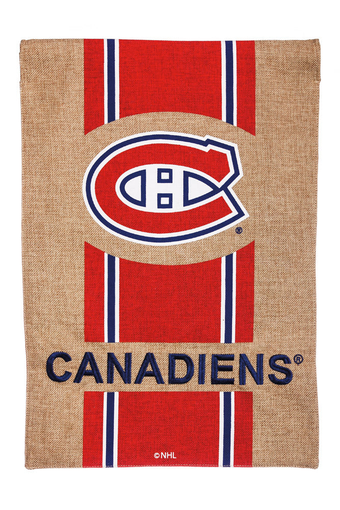 Evergreen Flag, Burlap, Gar, Montreal Canadiens, 18'' x 12.5'' inches