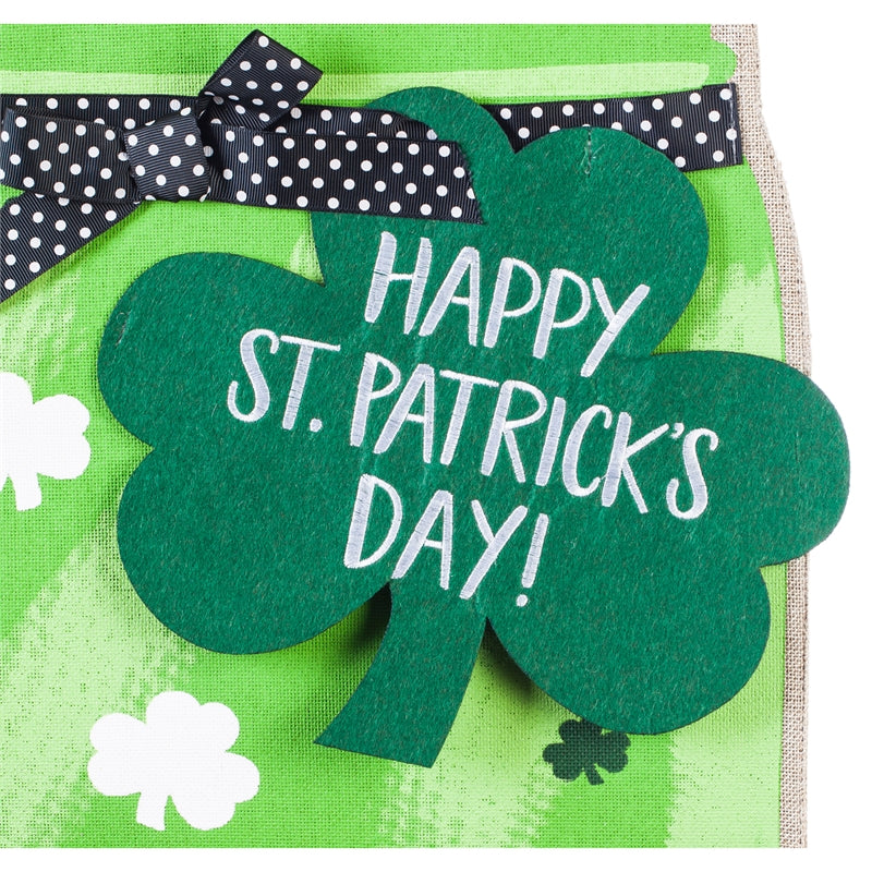 Shamrock Mason Jar Garden Burlap Flag,14b8374