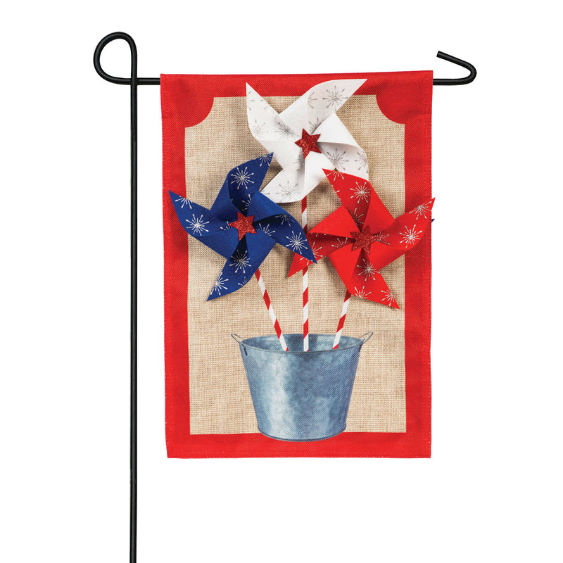 Patriotic Pinwheels Garden Burlap Flag,14b9197bl