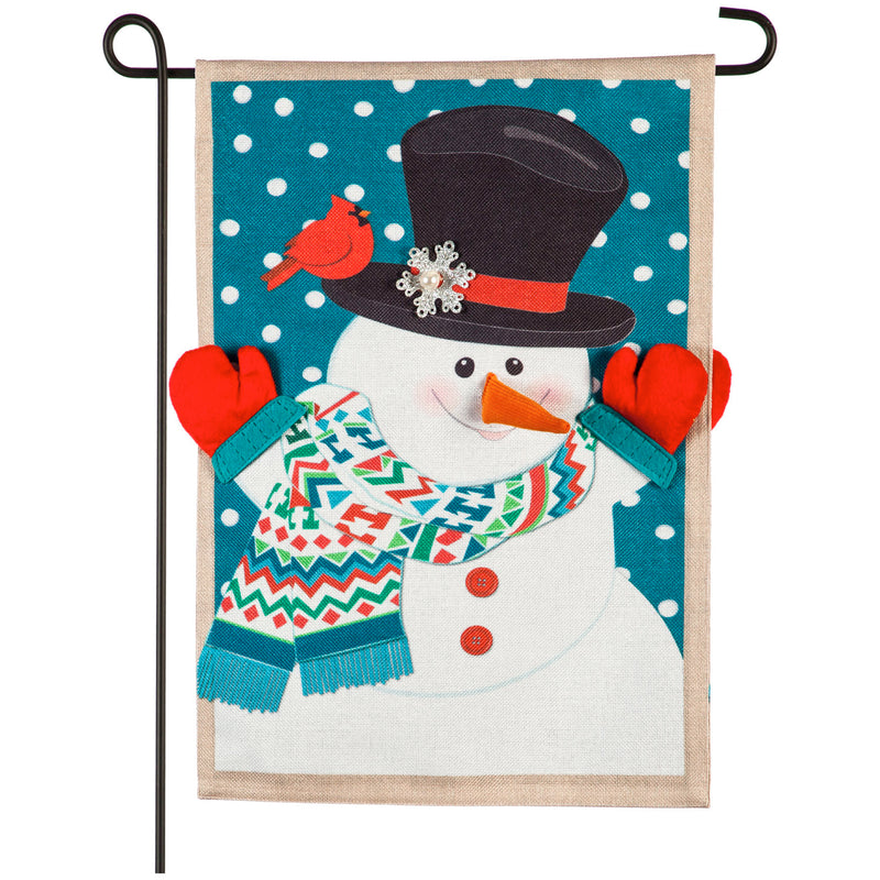Snowman Welcome Garden Burlap Flag,14b9388