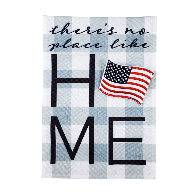 Evergreen No Place Like Home Interchangeable Icon Garden Burlap Flag, 18'' x 12.5'' inches