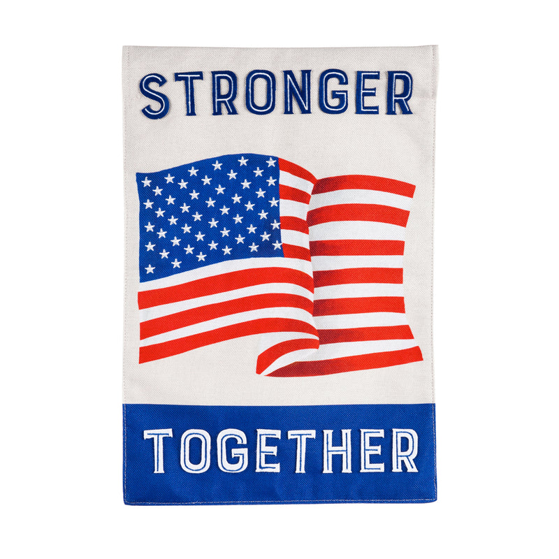 Evergreen Stronger Together Waving Flag Garden Burlap Flag, 18'' x 12.5'' inches