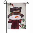 Smiling Snowman Garden Textured Suede Flag,14es8595