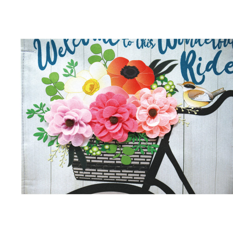 Evergreen Wonderful Ride Garden Linen Flag, 18'' x 12.5'' inches