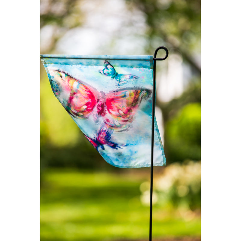 Evergreen Butterfly Kaleidoscope Garden Organza Flag, 18'' x 12.5'' inches