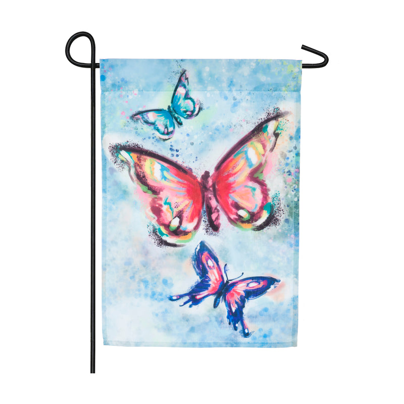 Evergreen Butterfly Kaleidoscope Garden Organza Flag, 18'' x 12.5'' inches