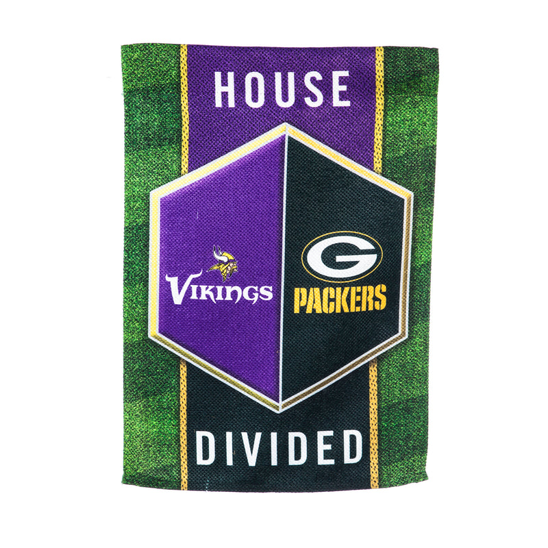 Evergreen Flag, Gar, ES, HD, Packers, Vikings, 18'' x 12.5'' inches