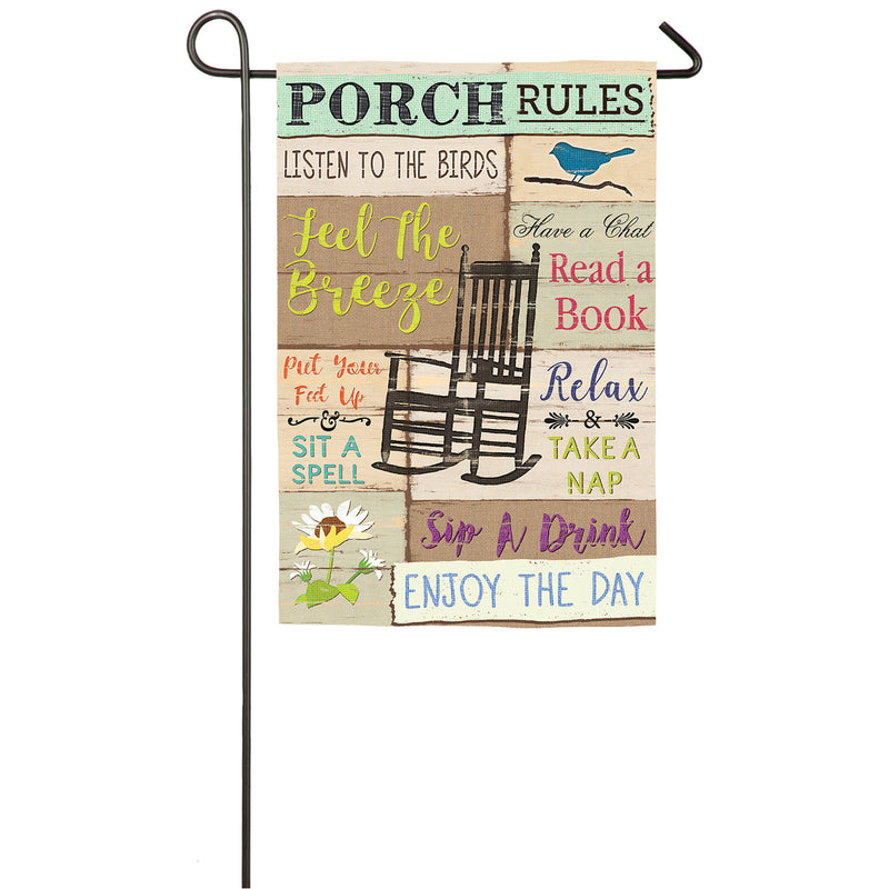 Porch Rules Garden Suede Flag,14s4878