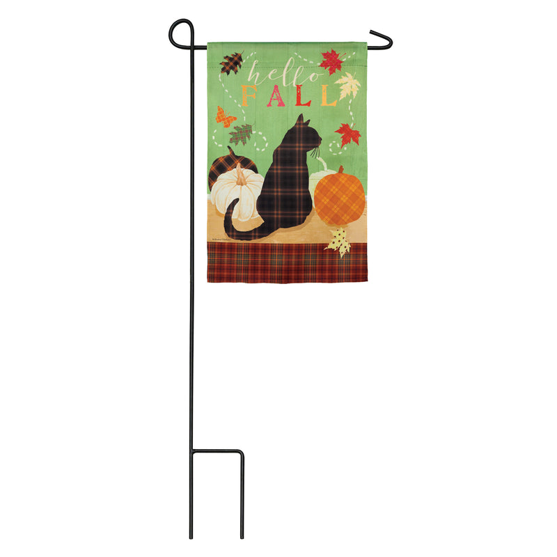 Evergreen Fall Farmstead Cozy Kitty Garden Suede Flag, 18'' x 12.5'' inches