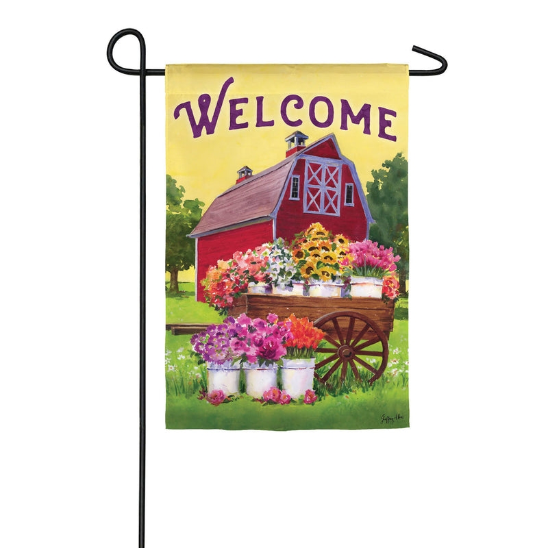 Evergreen Flower Farm Spring Welcome Garden Suede Flag, 18'' x 12.5'' inches