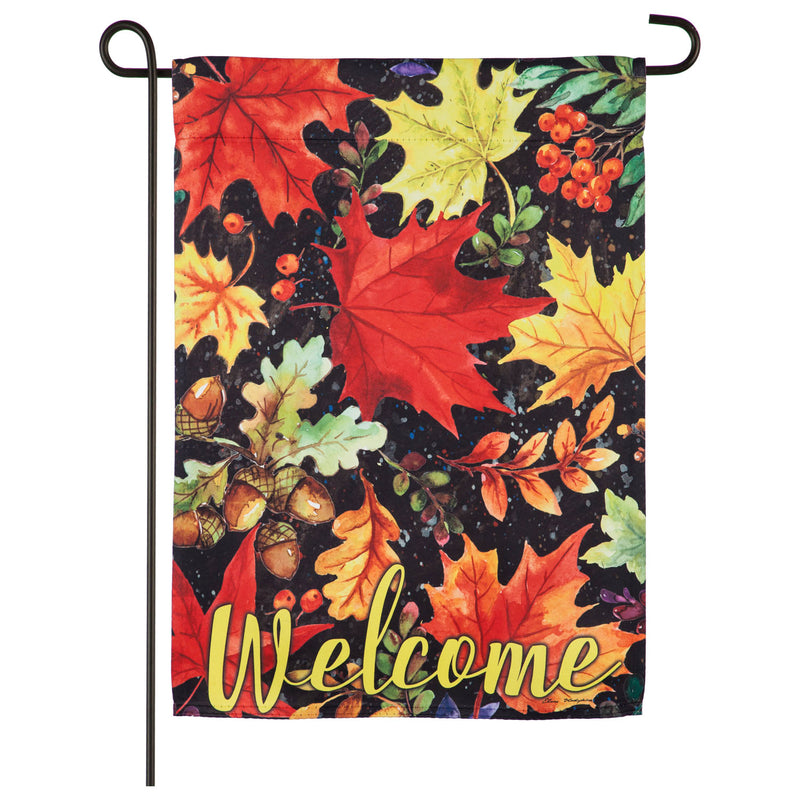 Evergreen Colorful Fall Leaves Garden Suede Flag, 18'' x 12.5'' inches
