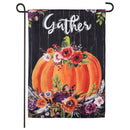 Gather Floral Pumpkin Garden Suede Flag,14s9259