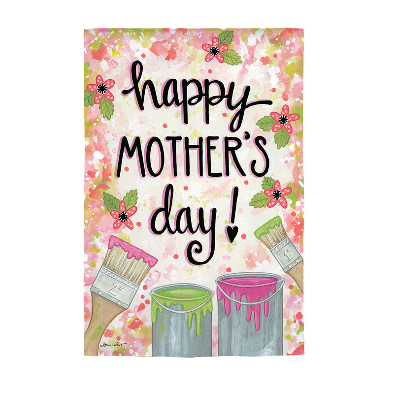 Happy Mother's Day Dropcloth Garden Suede Flag,14s9772