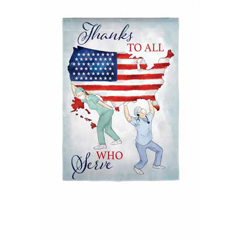 Evergreen Thanks to All Who Serve Garden Suede Flag, 18'' x 12.5'' inches