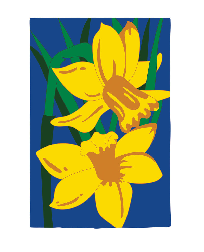 Evergreen Flag,Daffodils Applique House Flag,28x0.25x44 Inches