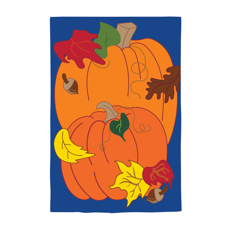 Evergreen Flag,Pumpkin Applique House Flag,28x0.25x44 Inches