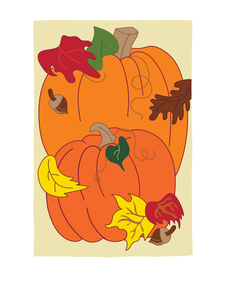 Evergreen Flag,Pumpkin Applique House Flag,28x0.25x44 Inches