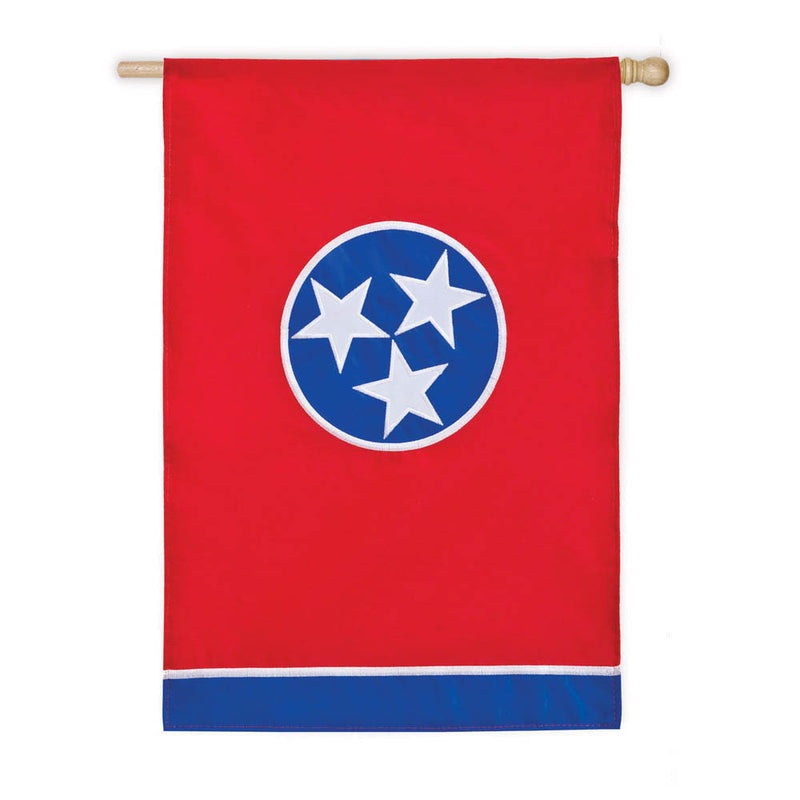 Evergreen Flag,Tennessee State Flag House Applique Flag,28x0.5x44 Inches