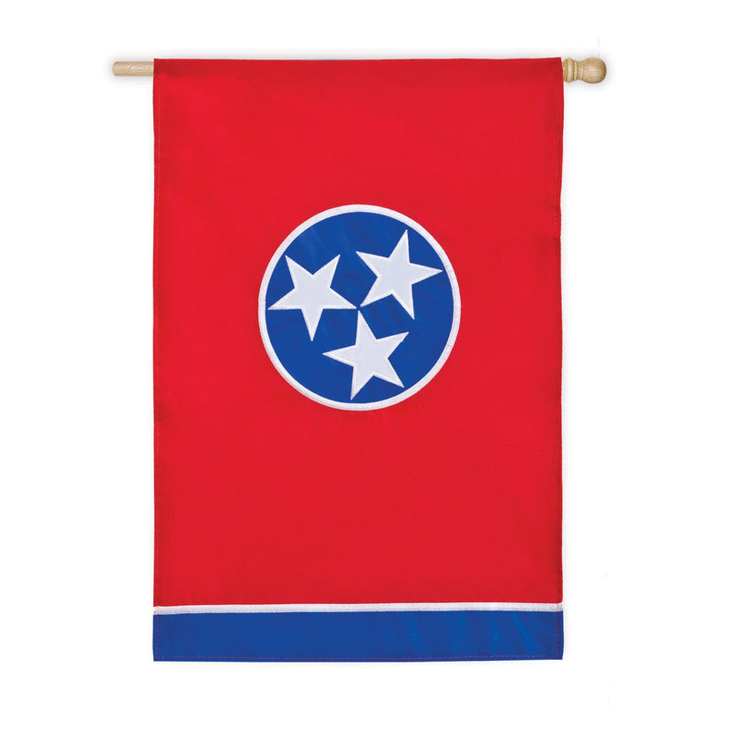 Evergreen Flag,Tennessee State Flag House Applique Flag,28x0.5x44 Inches