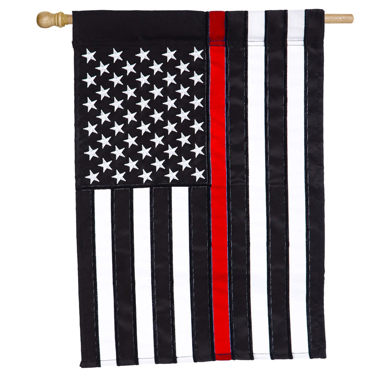 Evergreen Flag,Thin Red Line House Applique Flag,28x0.4x44 Inches