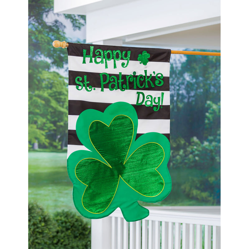 St. Patrick's Day Stripes House Applique Flag,159103