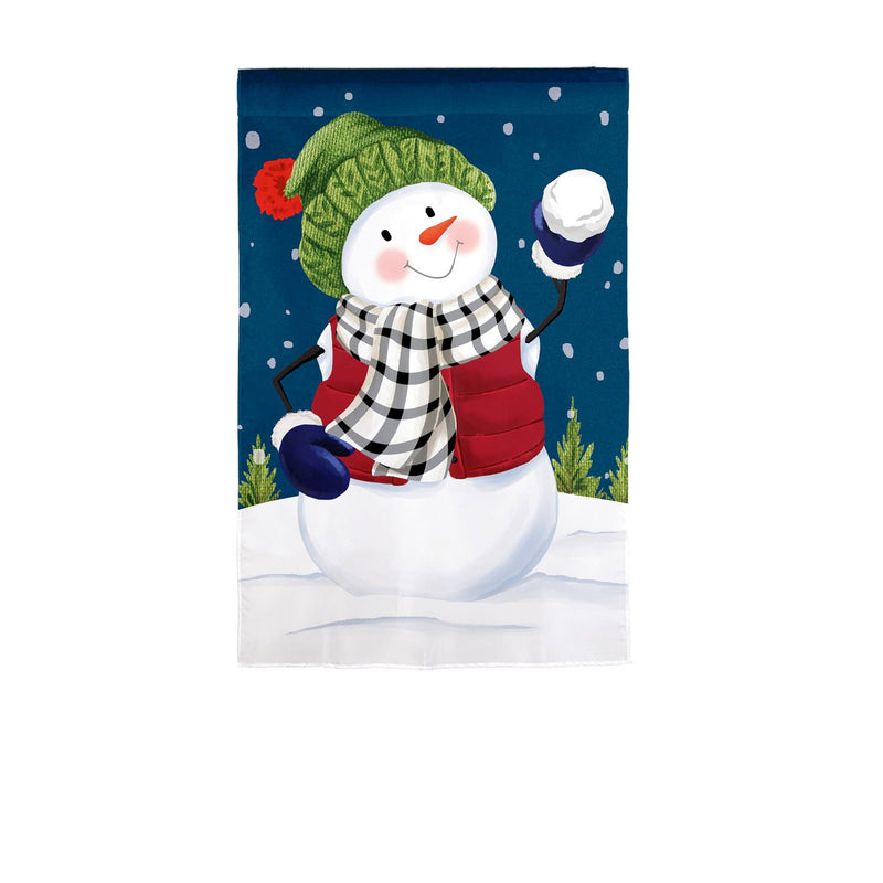 Snow Fun House Applique Flag,159191sa